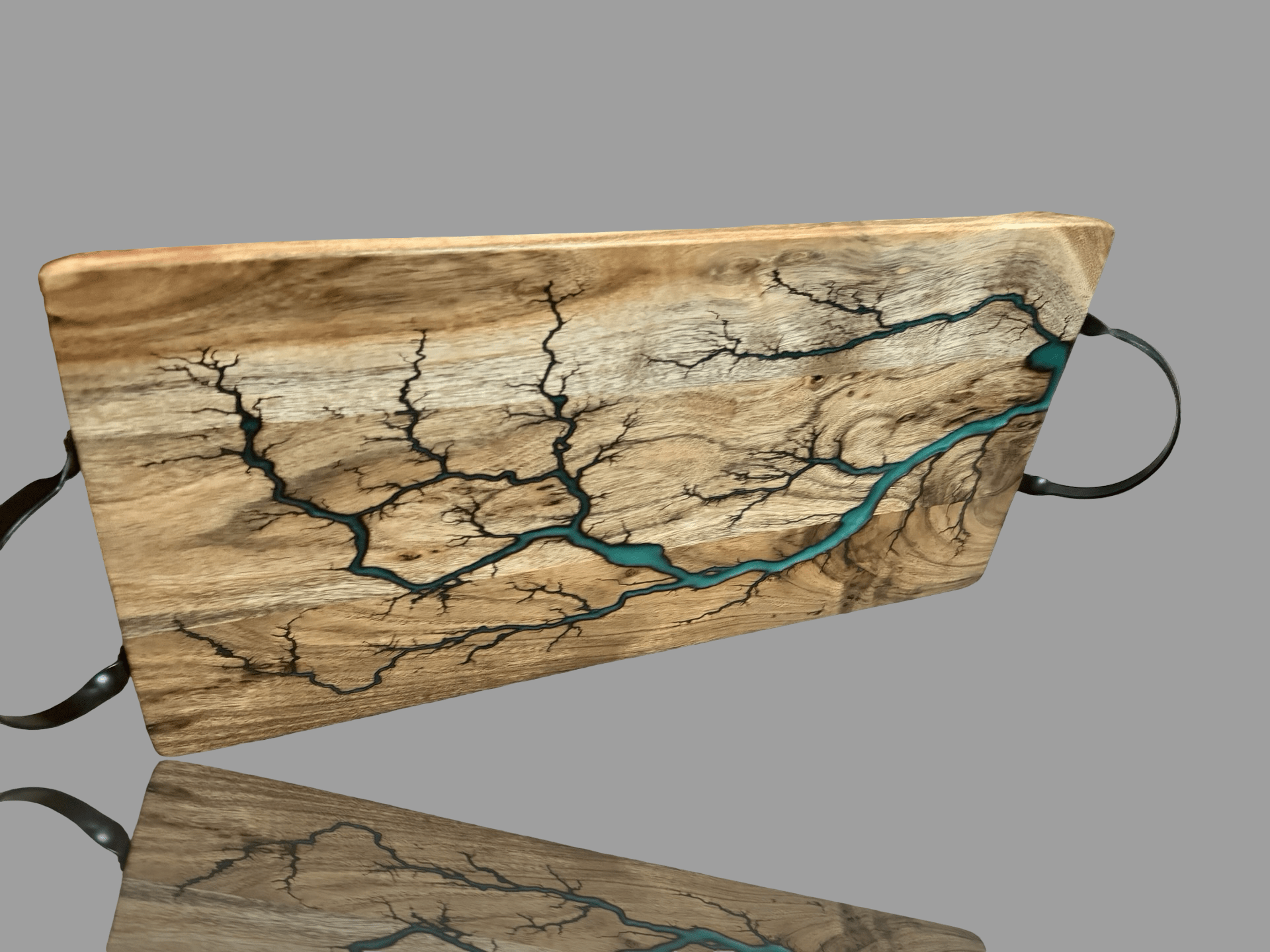 Resin art serving platter, handcrafted Australian hardwood timber board for entertaining