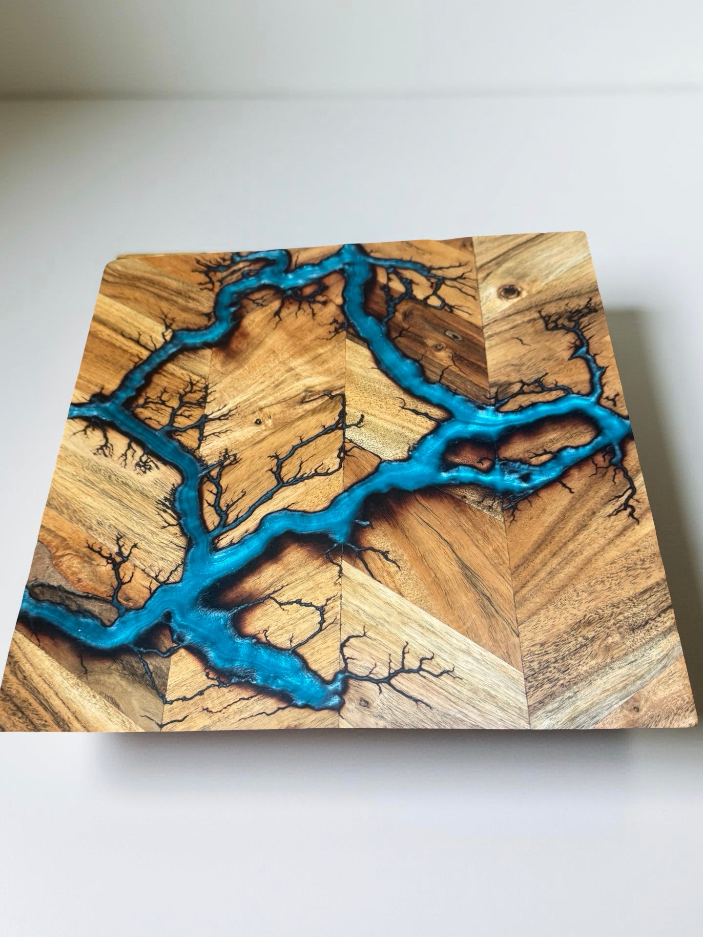 Resin Chopping Board Australia | Lagoon Blue | Fractal Flow Designs | Australia